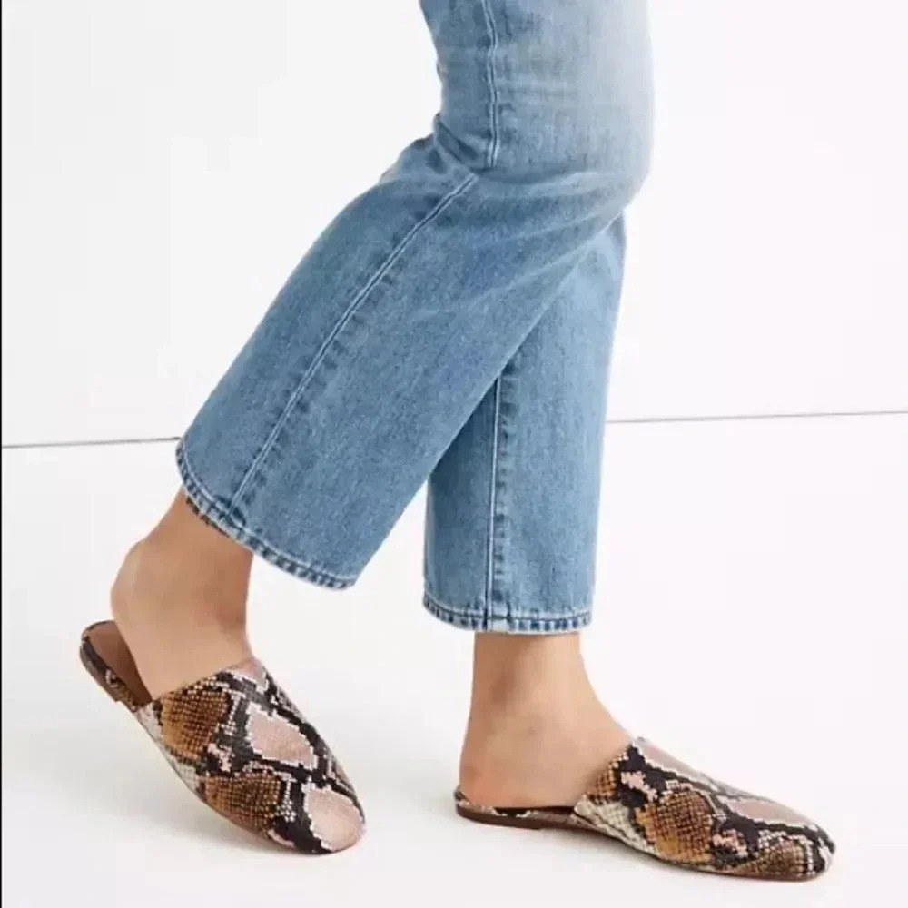 Madewell The Cory Mule In Snake Embossed Leather